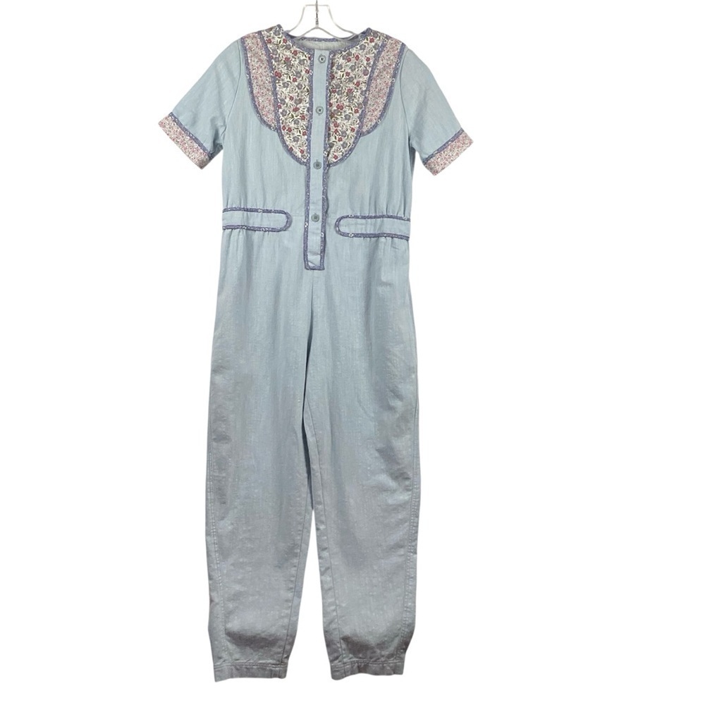 Zara NWT Girls YOKE DETAIL Floral PATCHWORK Jumpsuit Size S(13-14years old)